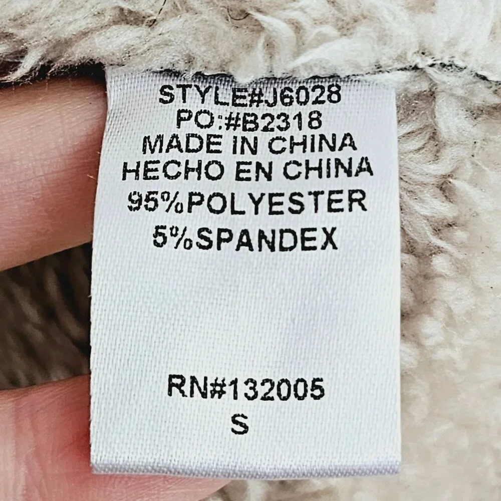 Entro Womens Sleeveless Faux‎ Shearling Vest S Black & Beige 《946》J